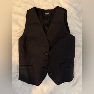 Vintage Dolce & Gabbana Menswear Style Vest Black and Charcoal